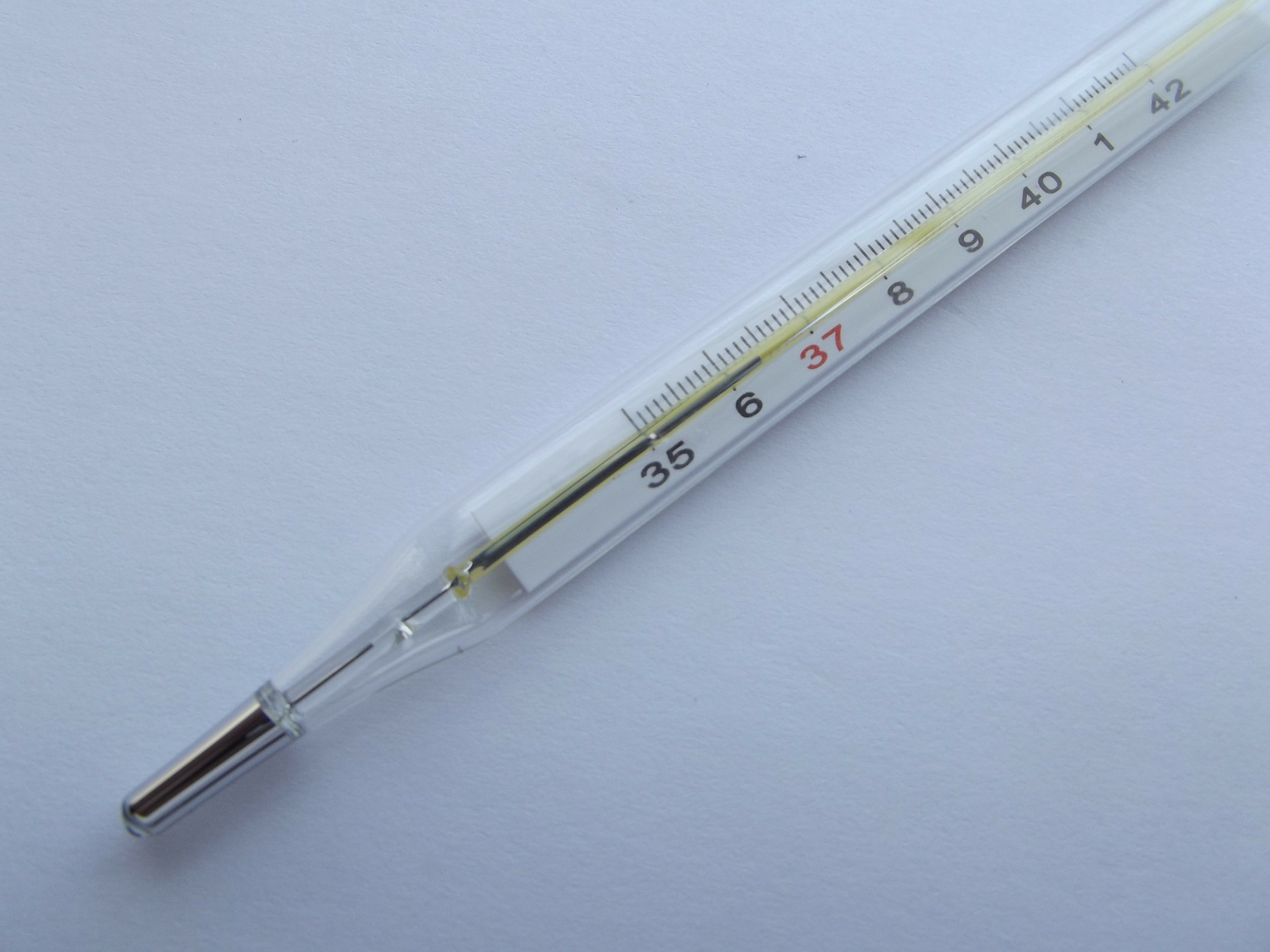 Glastermometer med kviksølv